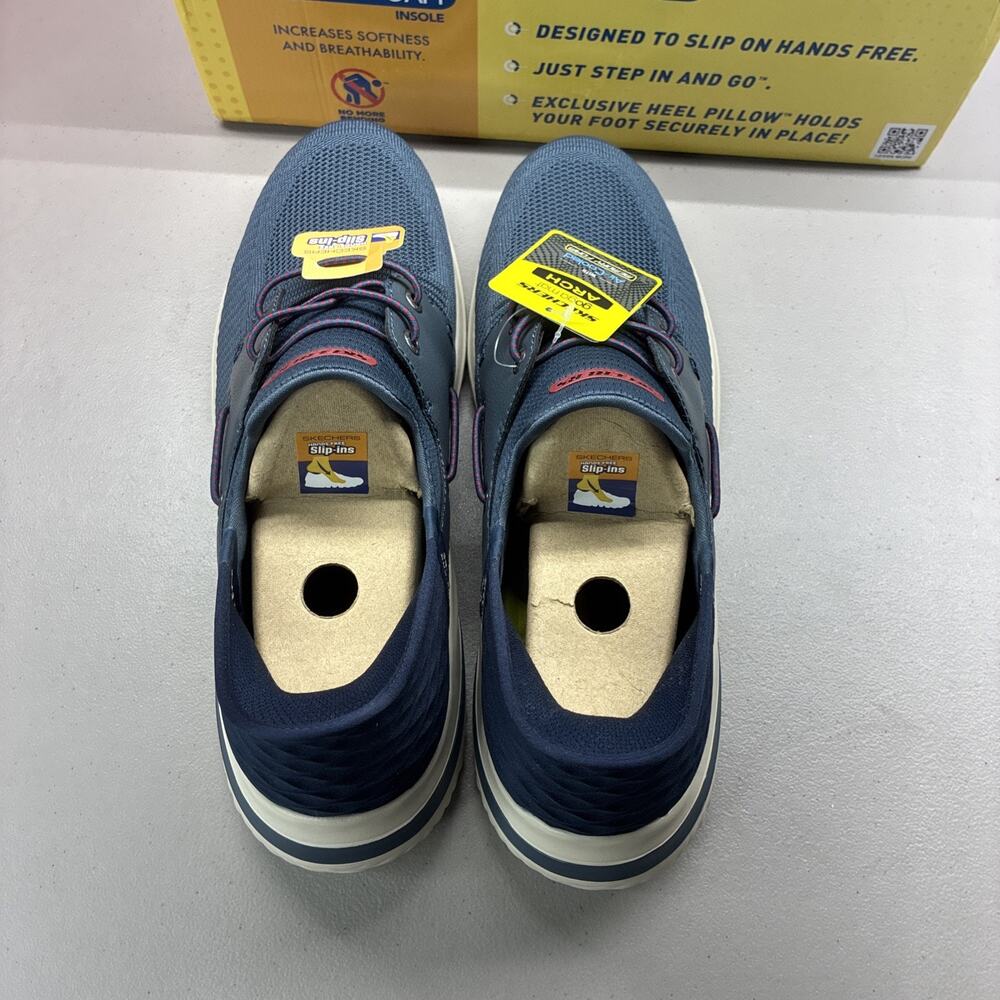 New SKECHERS Delson 3.0 Roth Navy Blue Slip-ins Sneakers Shoes Men's Size 13 - Picture 5 of 7